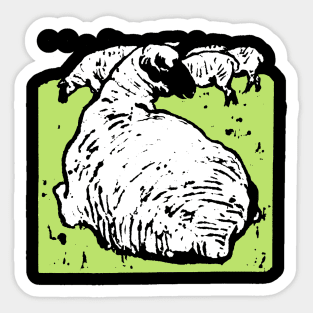 Victorian Sheep in Field Sticker